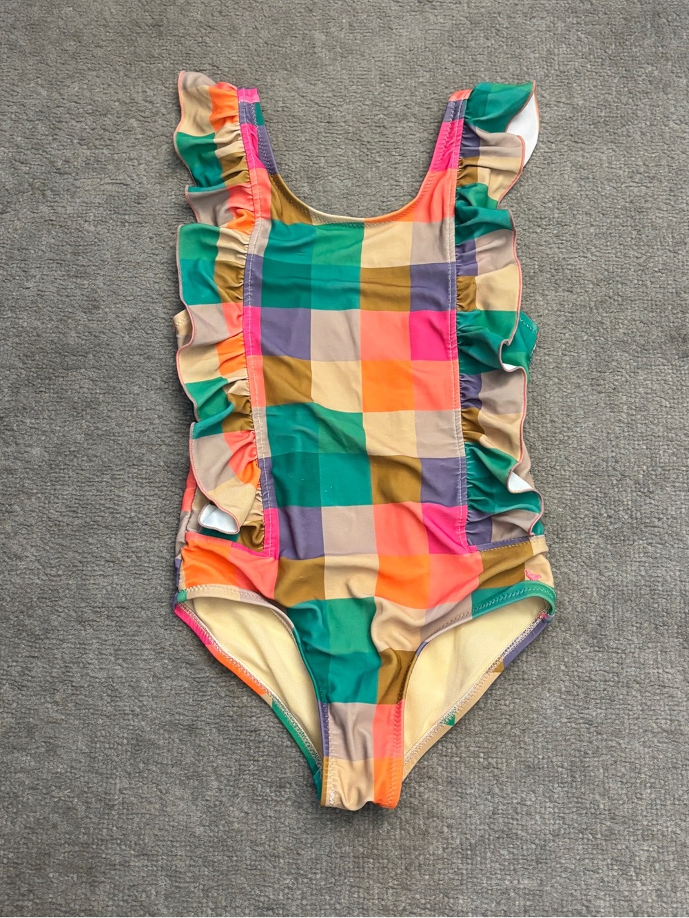 Pink Chicken Katniss One Piece Checkered Swimsuit Little Girls